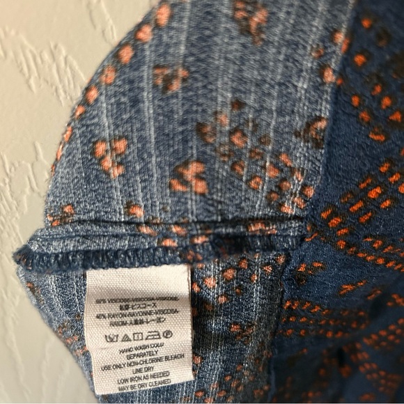 Free People Navy and Rust Geometric Tank Top, Size Small - Picture 5 of 5